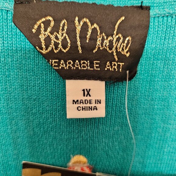 Bob Mackie Wearable Art Cardigan Sweater Dream Catcher - Picture 7 of 14